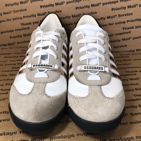 Dsquared2 Leather / Canvas Leppard Print Wm Shoes - Picture 5 of 8